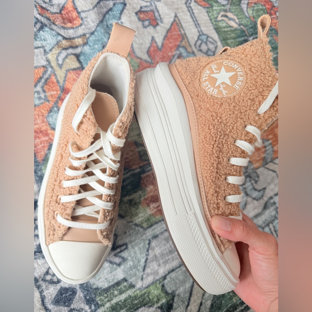 Converse Chuck Taylor All Star Move Platform Sherpa Sneakers High Top Women Rare - Picture 5 of 9